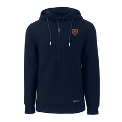 Chicago Bears Cutter & Buck Throwback Roam Eco Half-Zip Recycled Pullover Hoodie Navy | NFL