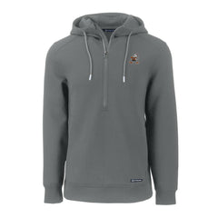 Cleveland Browns Cutter & Buck Throwback Roam Eco Half-Zip Recycled Pullover Hoodie Gray | NFL