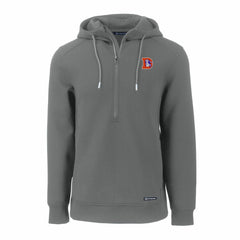 Denver Broncos Cutter & Buck Throwback Roam Eco Half-Zip Recycled Pullover Hoodie Gray | NFL