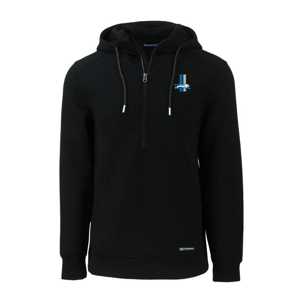 Detroit Lions Cutter & Buck Throwback Roam Eco Half-Zip Recycled Pullover Hoodie Black | NFL