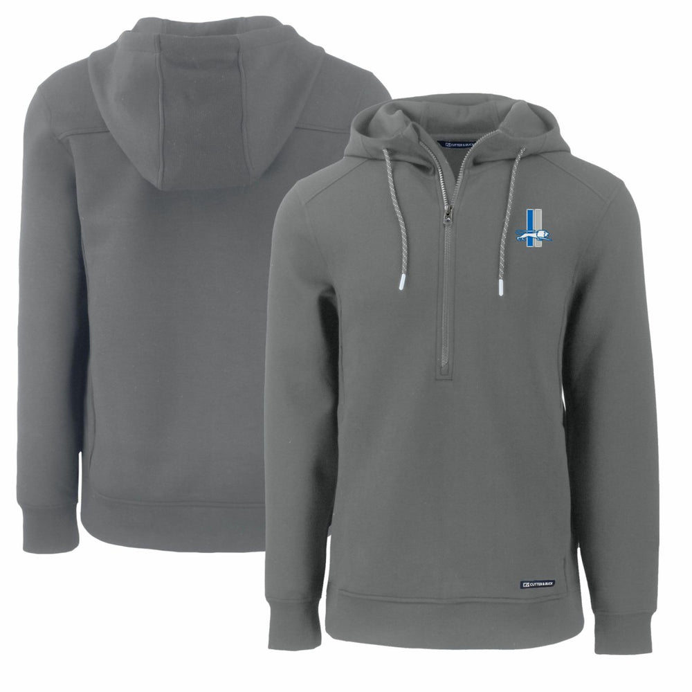 Detroit Lions Cutter & Buck Throwback Roam Eco Half-Zip Recycled Pullover Hoodie Gray | NFL