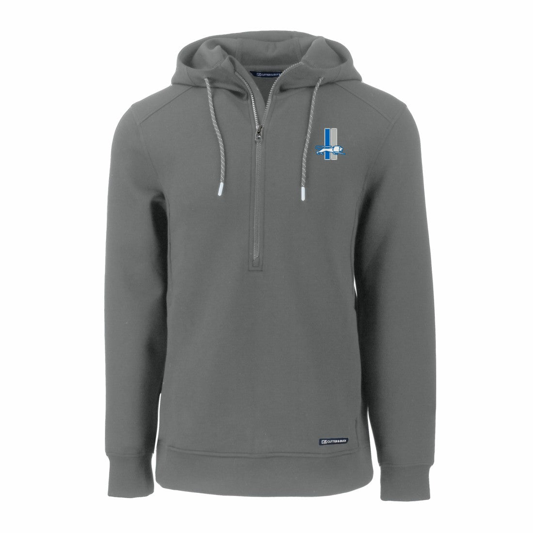 Detroit Lions Cutter & Buck Throwback Roam Eco Half-Zip Recycled Pullover Hoodie Gray | NFL