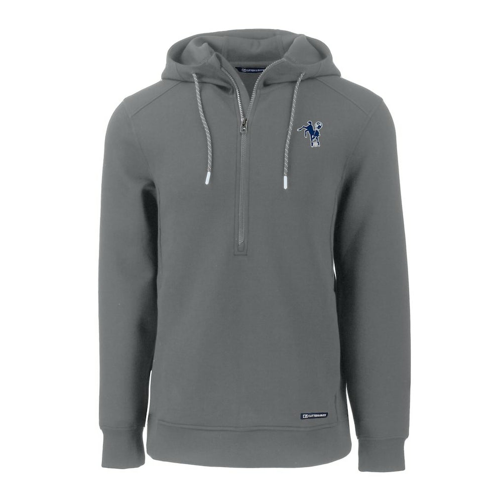 Indianapolis Colts Cutter & Buck Throwback Roam Eco Half-Zip Recycled Pullover Hoodie Gray | NFL