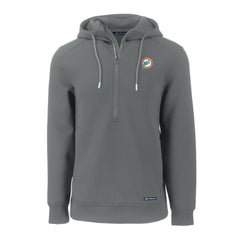 Miami Dolphins Cutter & Buck Throwback Roam Eco Half-Zip Recycled Pullover Hoodie Gray | NFL