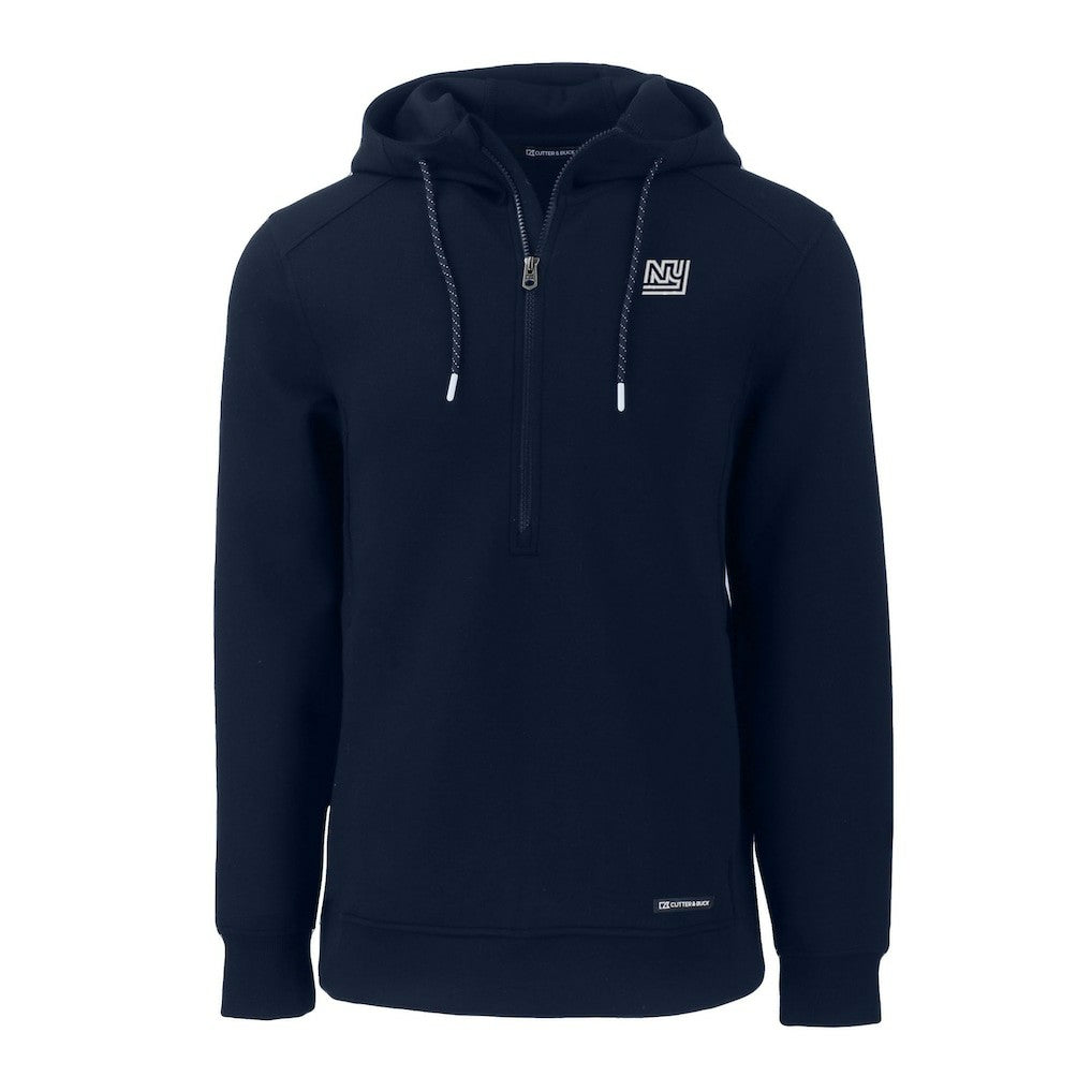 New York Giants Cutter & Buck Throwback Roam Eco Half-Zip Recycled Pullover Hoodie Navy | NFL