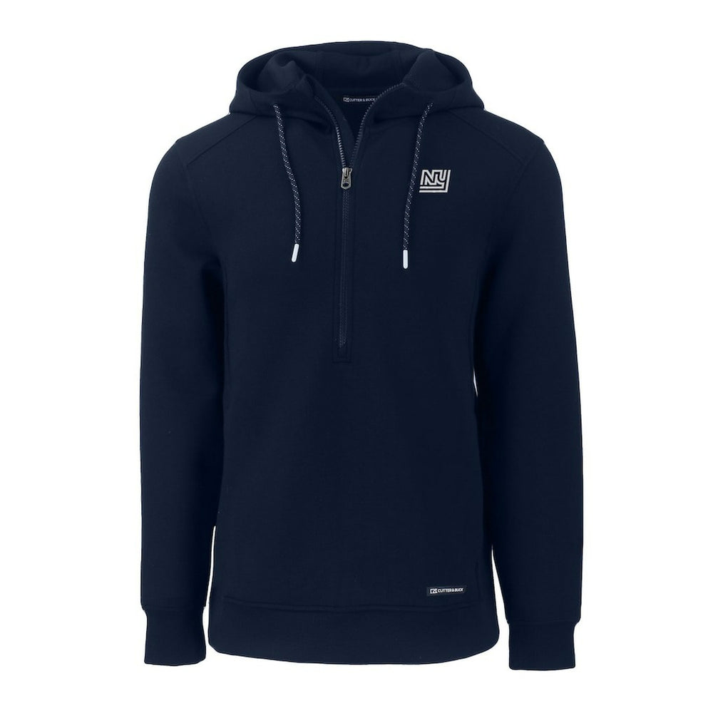 New York Giants Cutter & Buck Throwback Roam Eco Half-Zip Recycled Pullover Hoodie Navy | NFL