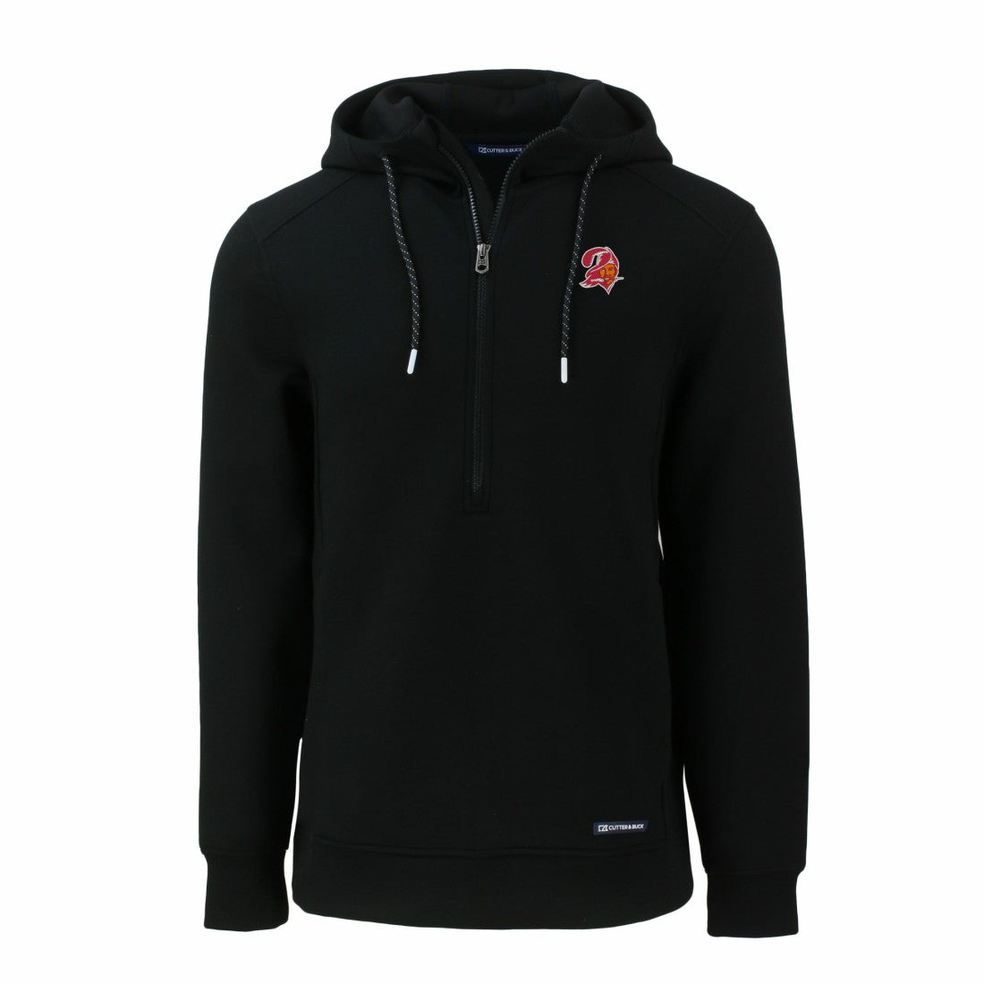 Tampa Bay Buccaneers Cutter & Buck Throwback Roam Eco Half-Zip Recycled Pullover Hoodie Black | NFL
