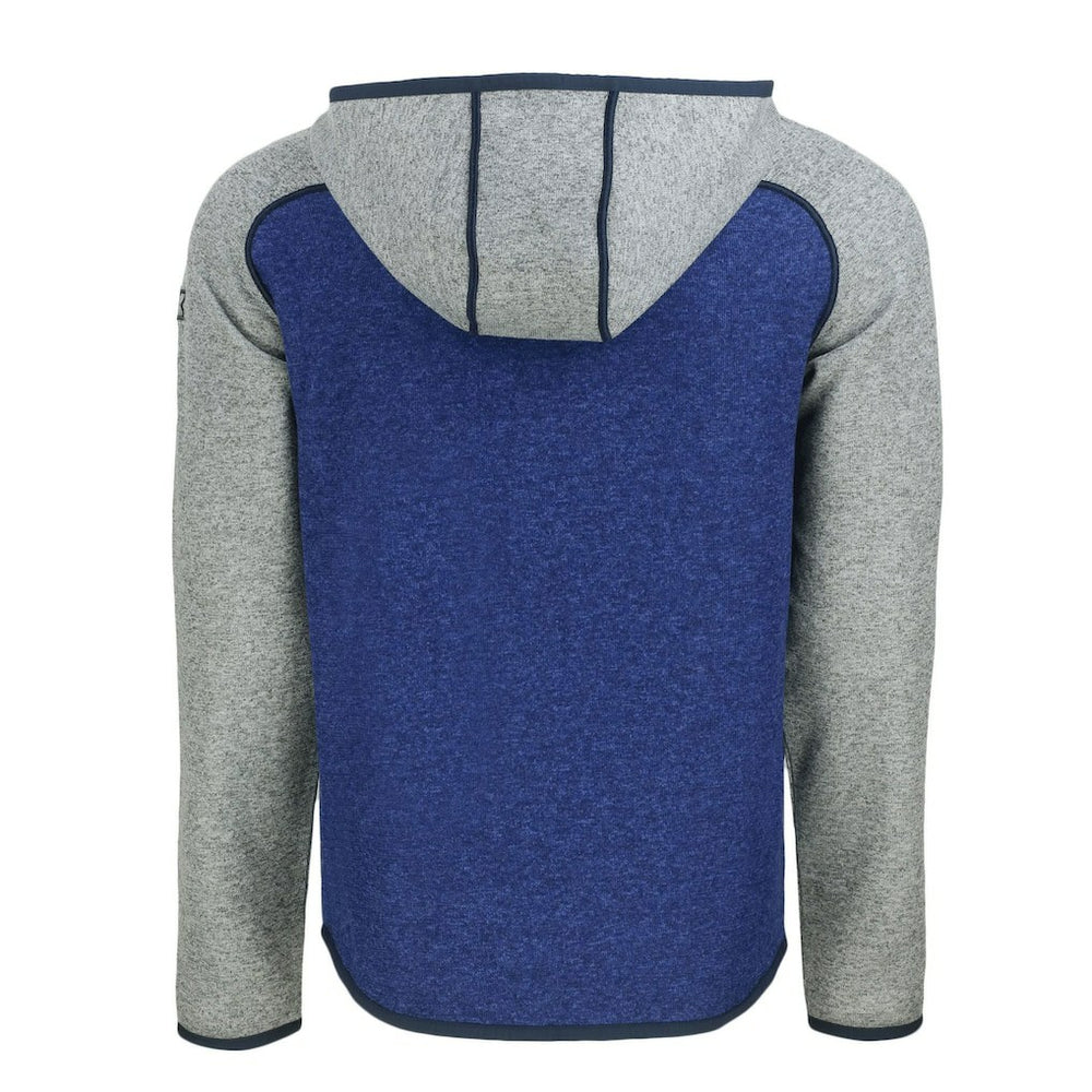 Denver Broncos Cutter & Buck Throwback Mainsail Sweater-Knit Full-Zip Hoodie Royal/Heather Gray | NFL