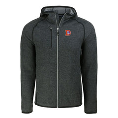 Denver Broncos Cutter & Buck Throwback Mainsail Sweater-Knit Full-Zip Hoodie Heather Charcoal | NFL