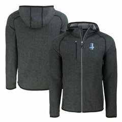 Detroit Lions Cutter & Buck Throwback Mainsail Sweater-Knit Full-Zip Hoodie Heather Charcoal | NFL