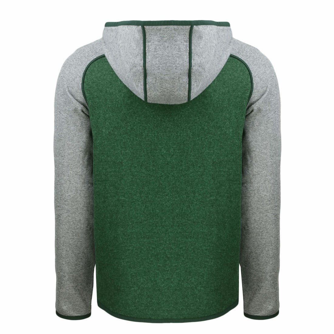 Green Bay Packers Cutter & Buck Throwback Mainsail Sweater-Knit Full-Zip Hoodie Heather Green/Heather Gray | NFL