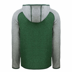 Green Bay Packers Cutter & Buck Throwback Mainsail Sweater-Knit Full-Zip Hoodie Heather Green/Heather Gray | NFL