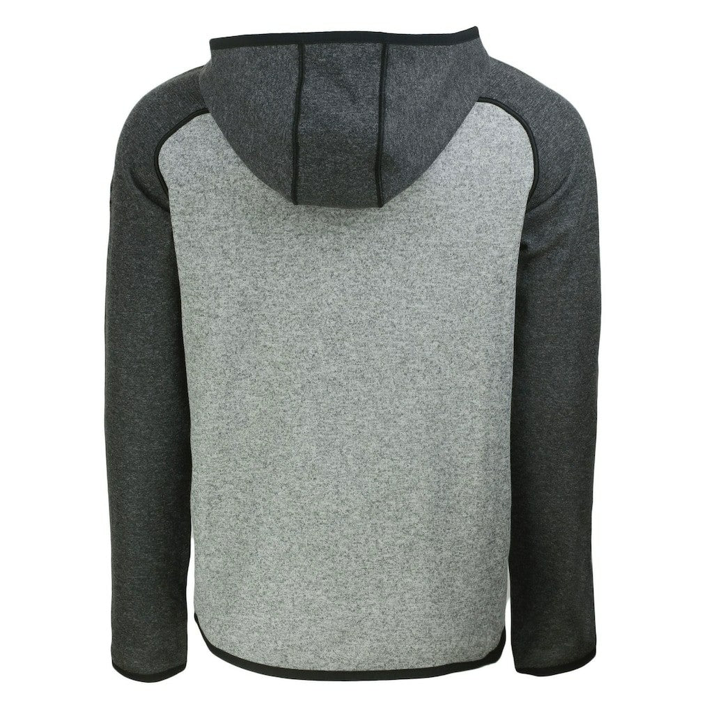 Indianapolis Colts Cutter & Buck Throwback Mainsail Sweater-Knit Full-Zip Hoodie Heather Gray/Heather Charcoal | NFL