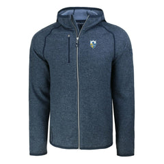 Los Angeles Chargers Cutter & Buck Throwback Mainsail Sweater-Knit Full-Zip Hoodie Heather Navy | NFL