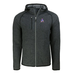 New England Patriots Cutter & Buck Throwback Mainsail Sweater-Knit Full-Zip Hoodie Heather Charcoal | NFL