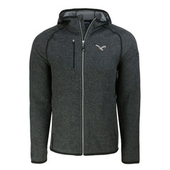 Philadelphia Eagles Cutter & Buck Throwback Mainsail Sweater-Knit Full-Zip Hoodie Heather Charcoal | NFL