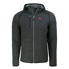 San Francisco 49ers Cutter & Buck Throwback Mainsail Sweater-Knit Full-Zip Hoodie Heather Charcoal | NFL