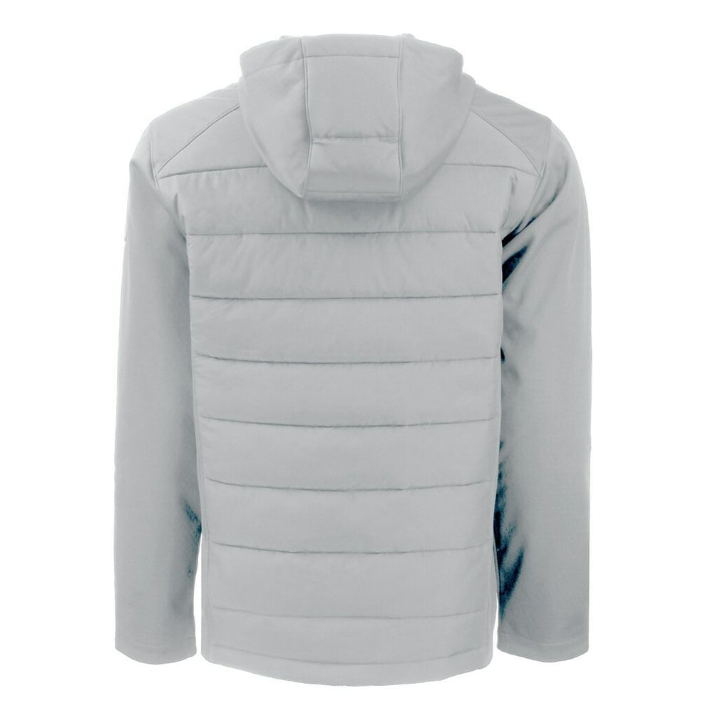 Atlanta Falcons Cutter & Buck Throwback Evoke Hybrid Eco Softshell Recycled Full-Zip Hoodie Jacket Gray | NFL
