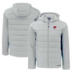Buffalo Bills Cutter & Buck Throwback Evoke Hybrid Eco Softshell Recycled Full-Zip Hoodie Jacket Gray | NFL