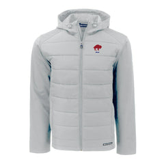Buffalo Bills Cutter & Buck Throwback Evoke Hybrid Eco Softshell Recycled Full-Zip Hoodie Jacket Gray | NFL