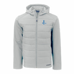 Detroit Lions Cutter & Buck Throwback Evoke Hybrid Eco Softshell Recycled Full-Zip Hoodie Jacket Gray | NFL