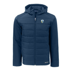 Los Angeles Chargers Cutter & Buck Throwback Evoke Hybrid Eco Softshell Recycled Full-Zip Hoodie Jacket Navy | NFL