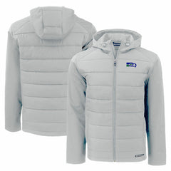 Seattle Seahawks Cutter & Buck Throwback Evoke Hybrid Eco Softshell Recycled Full-Zip Hoodie Jacket Gray | NFL