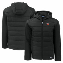 Tampa Bay Buccaneers Cutter & Buck Throwback Evoke Hybrid Eco Softshell Recycled Full-Zip Hoodie Jacket Black | NFL