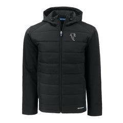 Atlanta Falcons Cutter & Buck Throwback Big & Tall Evoke Hybrid Eco Softshell Recycled Full-Zip Jacket Black | NFL