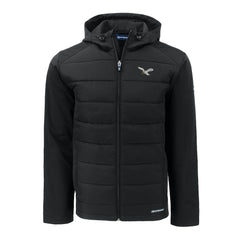 Philadelphia Eagles Cutter & Buck Throwback Big & Tall Evoke Hybrid Eco Softshell Recycled Full-Zip Hoodie Black | NFL