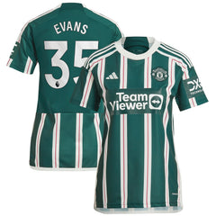 Jonny Evans Manchester United Women's 2023/24 Away Replica Player Jersey – Green | Adidas