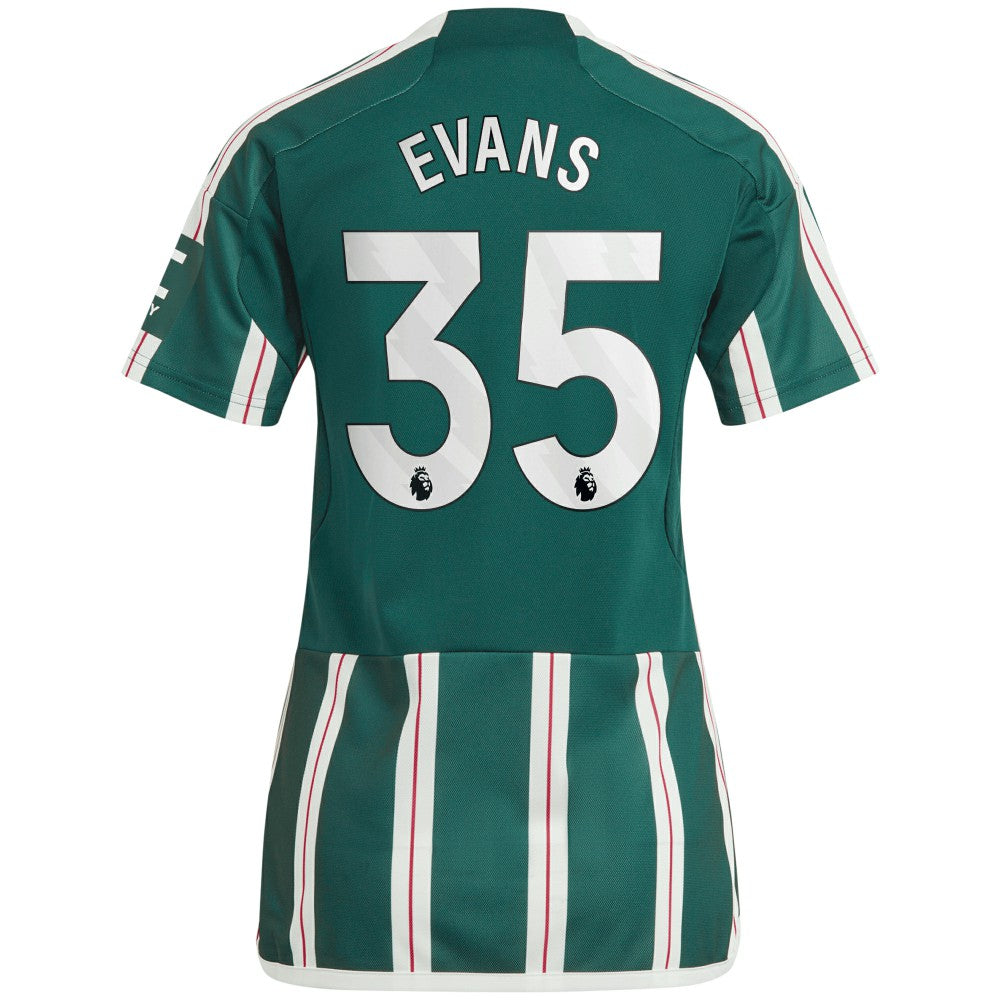 Jonny Evans Manchester United Women's 2023/24 Away Replica Player Jersey – Green | Adidas