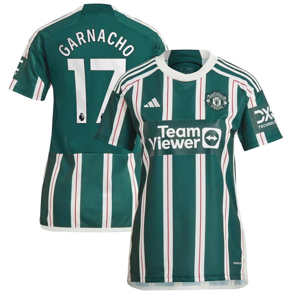 Alejandro Garnacho Manchester United Women's 2023/24 Away Replica Player Jersey – Green | Adidas Sale