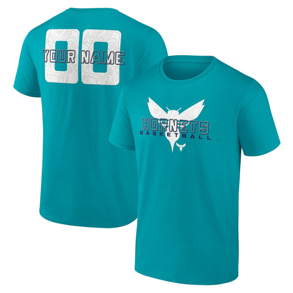 Charlotte Hornets Stellar Personalized Name & Number T-Shirt Teal - NBA