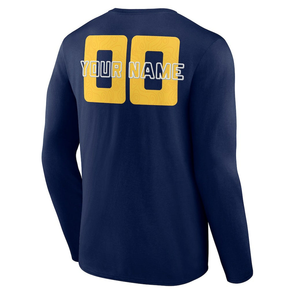 Denver Nuggets Stellar Personalized Name & Number Long Sleeve T-Shirt Navy - NBA