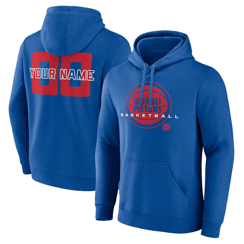 Detroit Pistons Stellar Personalized Name & Number Pullover Hoodie Blue - NBA