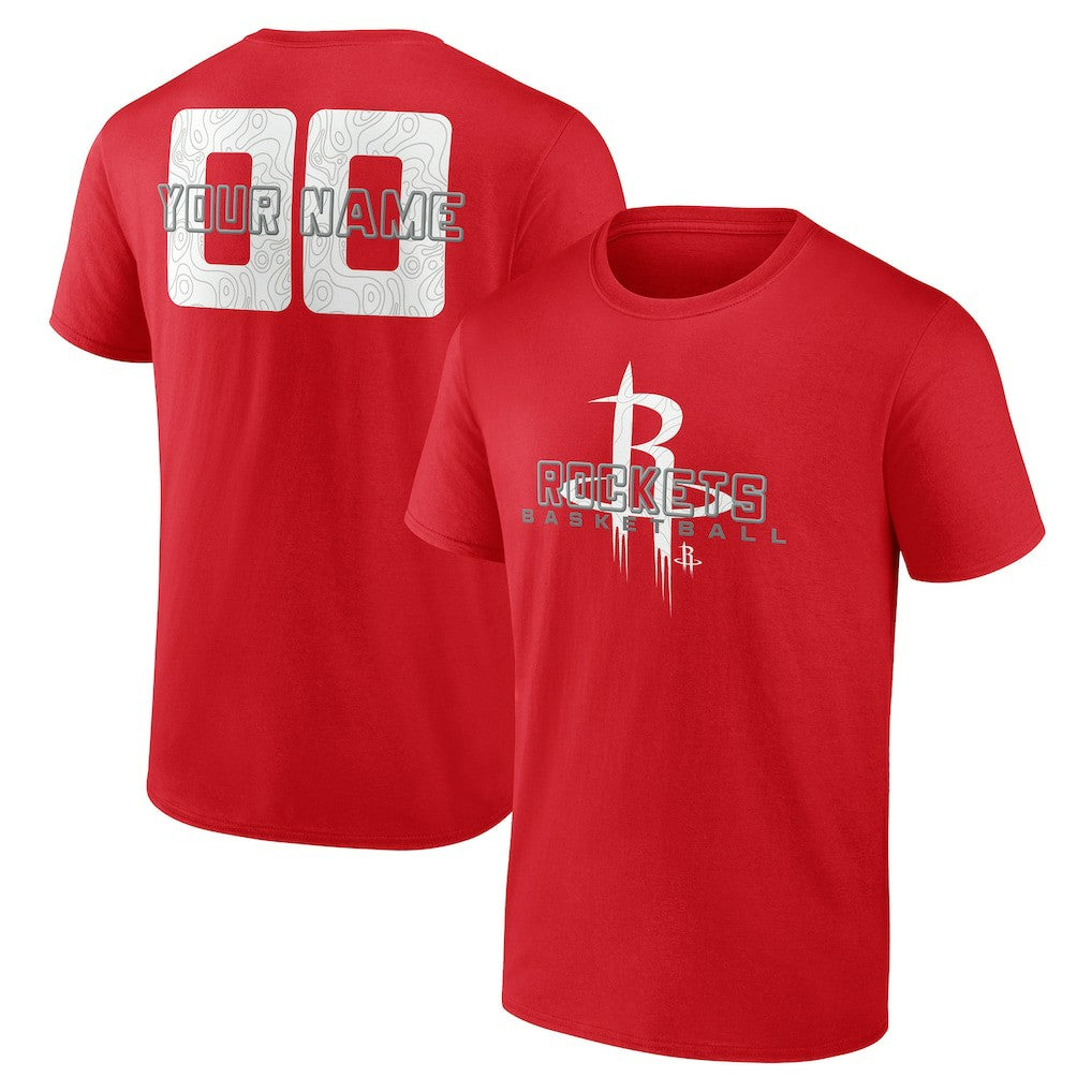 Houston Rockets Stellar Personalized Name & Number T-Shirt Red - NBA