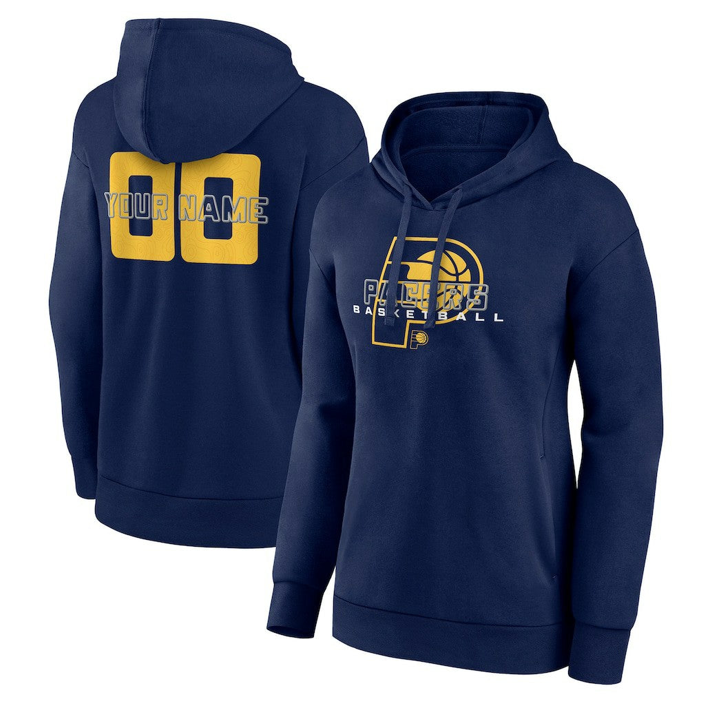 Indiana Pacers Women's Stellar Personalized Name & Number Pullover Hoodie Navy - NBA