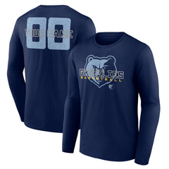 Memphis Grizzlies Stellar Personalized Name & Number Long Sleeve T-Shirt Navy - NBA