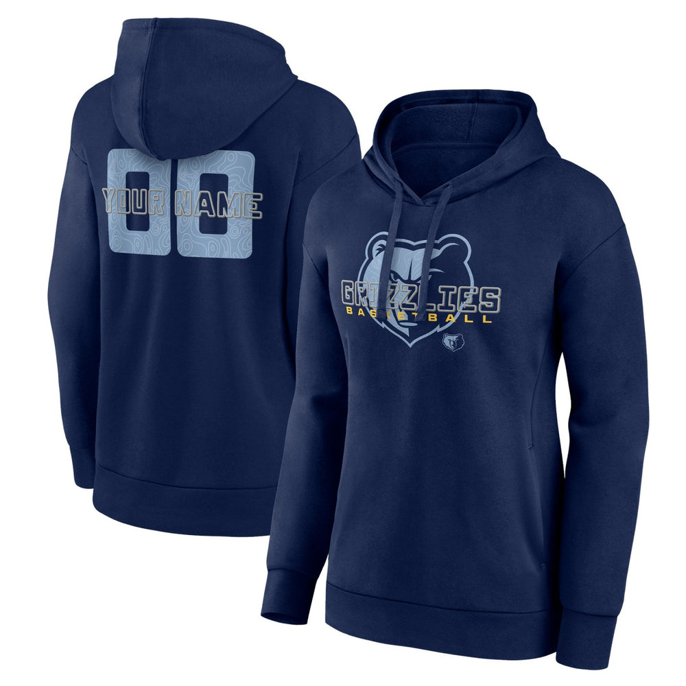 Memphis Grizzlies Women's Stellar Personalized Name & Number Pullover Hoodie Navy - NBA