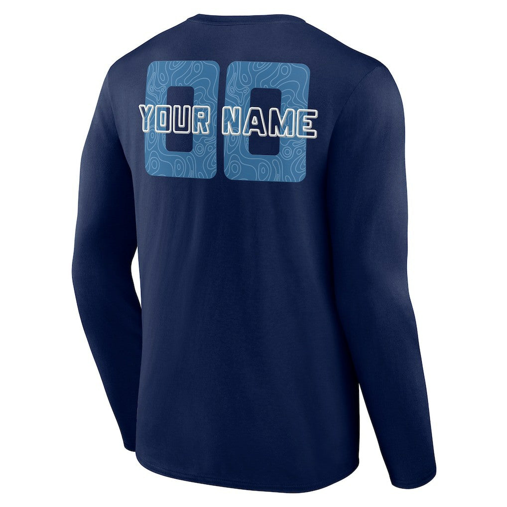 Minnesota Timberwolves Stellar Personalized Name & Number Long Sleeve T-Shirt Navy - NBA