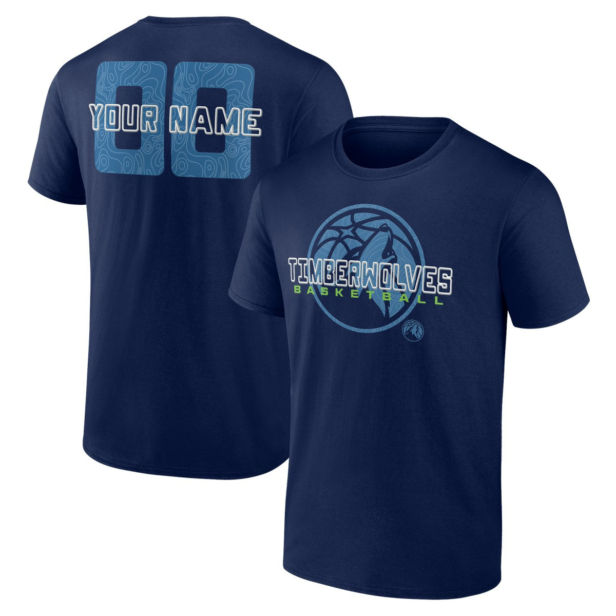 Minnesota Timberwolves Stellar Personalized Name & Number T-Shirt Navy - NBA