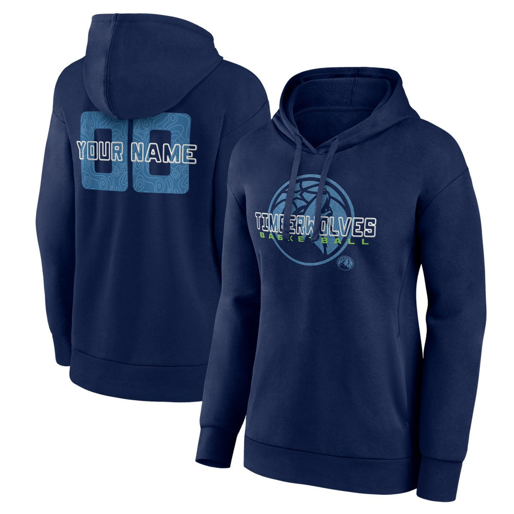 Minnesota Timberwolves Women's Stellar Personalized Name & Number Pullover Hoodie Navy - NBA