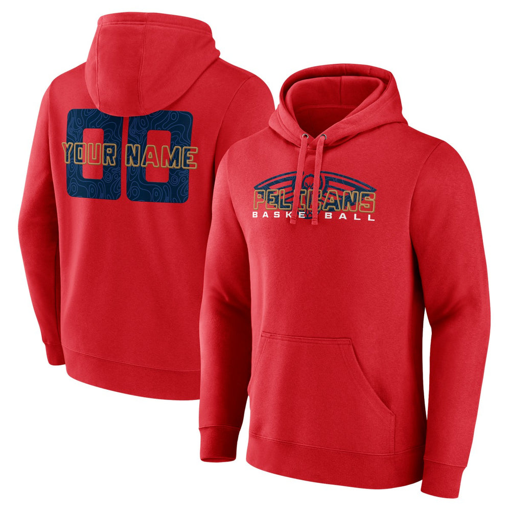 New Orleans Pelicans Stellar Personalized Name & Number Pullover Hoodie Red - NBA