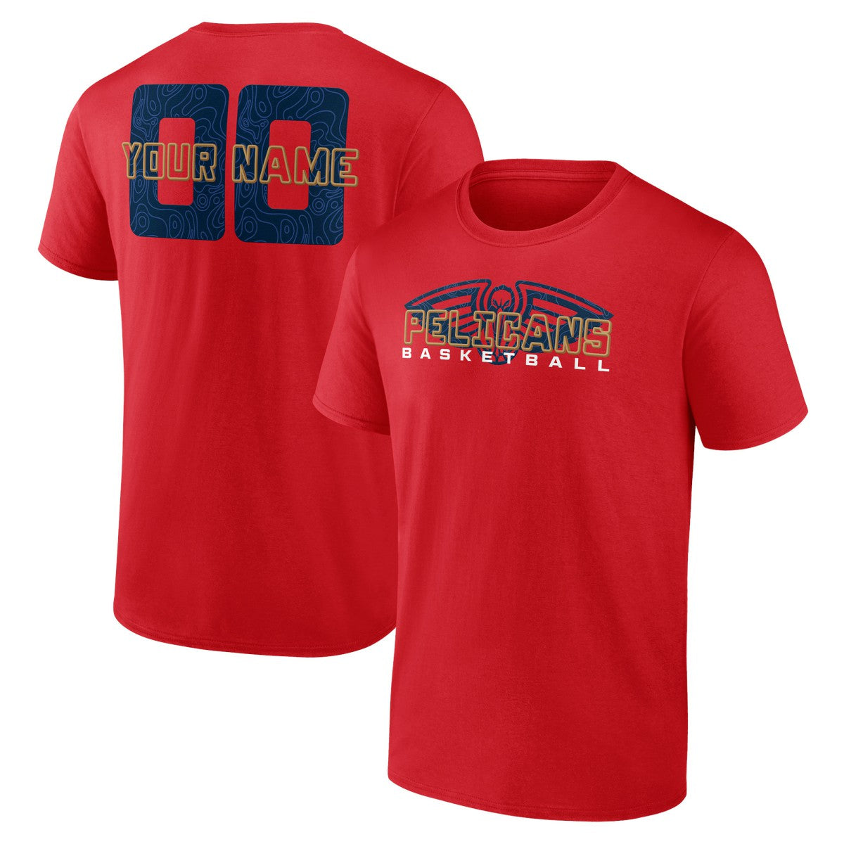 New Orleans Pelicans Stellar Personalized Name & Number T-Shirt Red - NBA