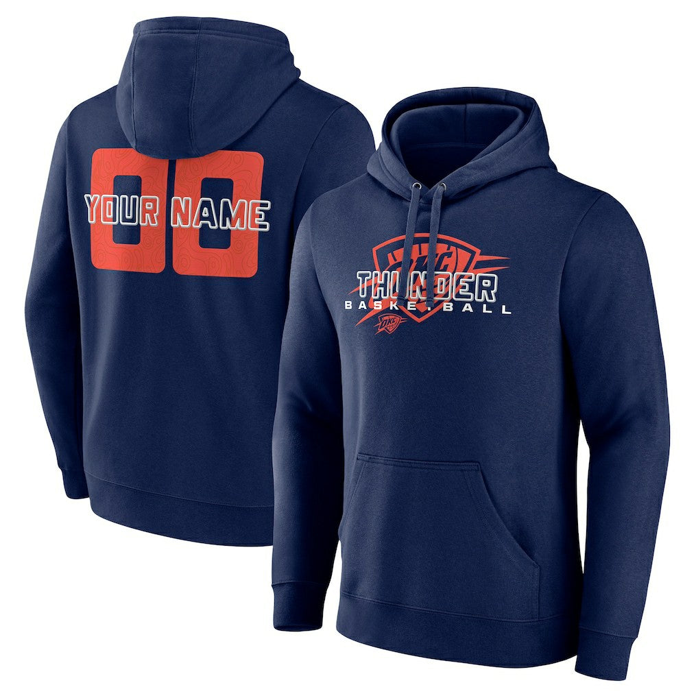 Oklahoma City Thunder Stellar Personalized Name & Number Pullover Hoodie Navy - NBA