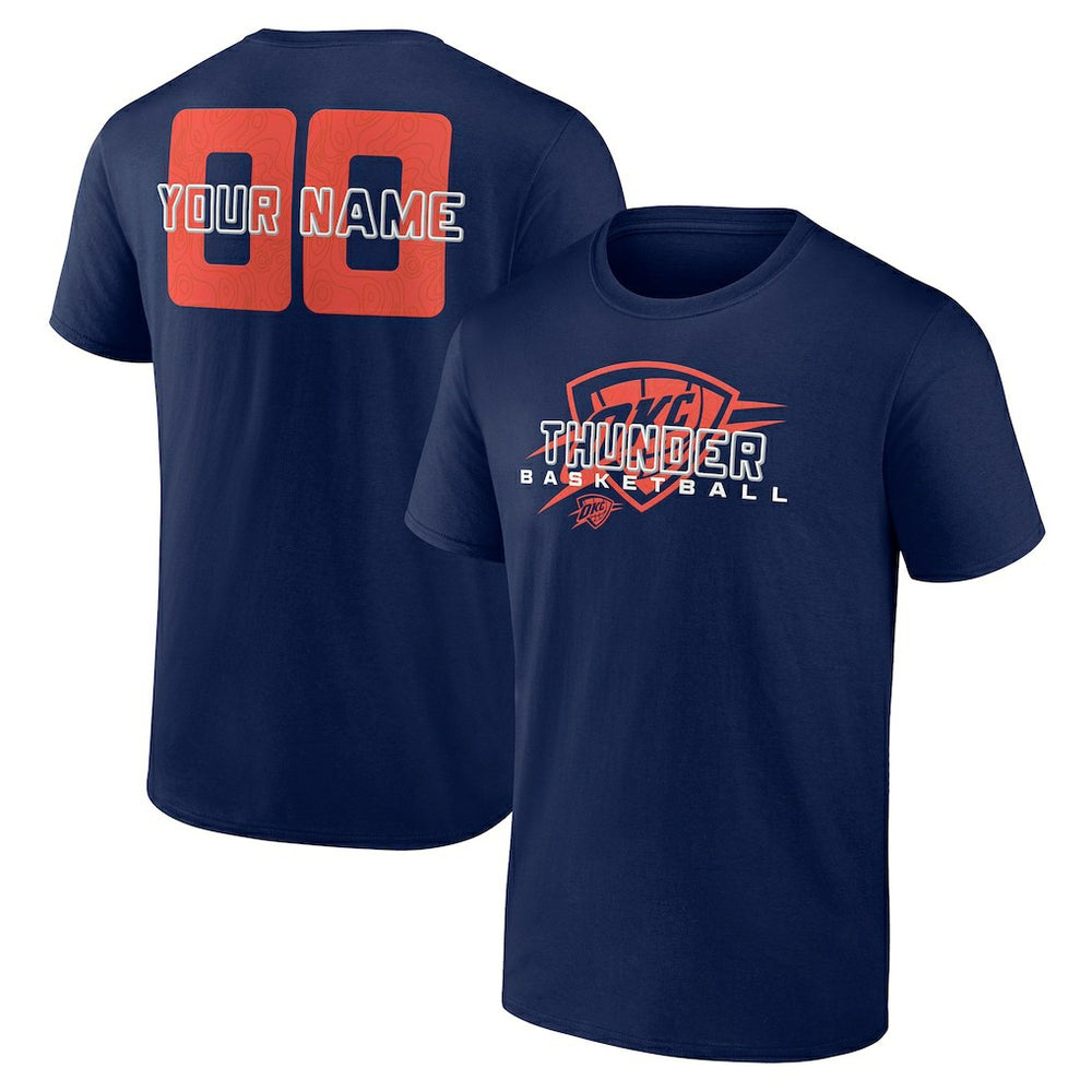Oklahoma City Thunder Stellar Personalized Name & Number T-Shirt Navy - NBA