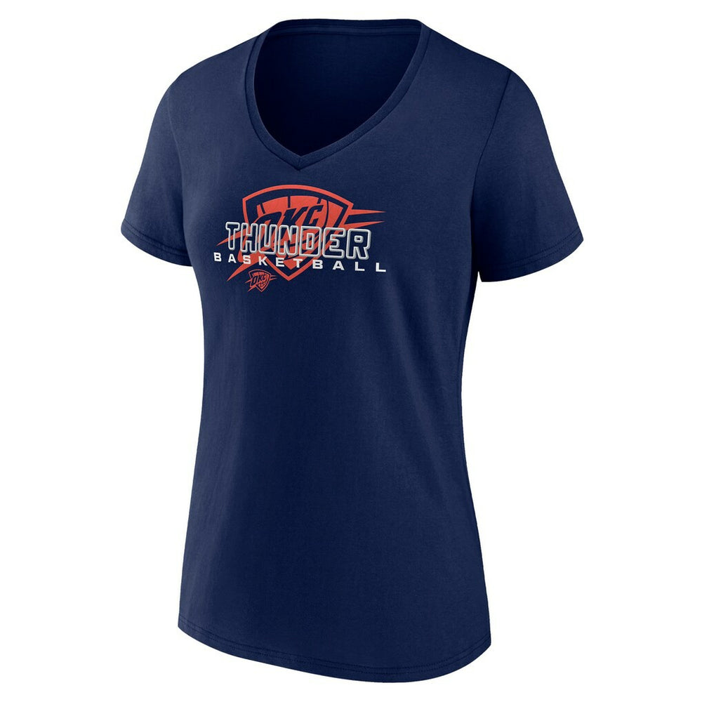 Oklahoma City Thunder Women's Stellar Personalized Name & Number V-Neck T-Shirt Navy - NBA
