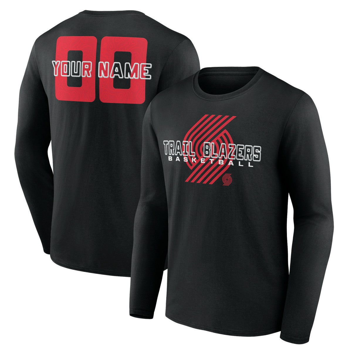 Portland Trail Blazers Stellar Personalized Name & Number Long Sleeve T-Shirt Black - NBA