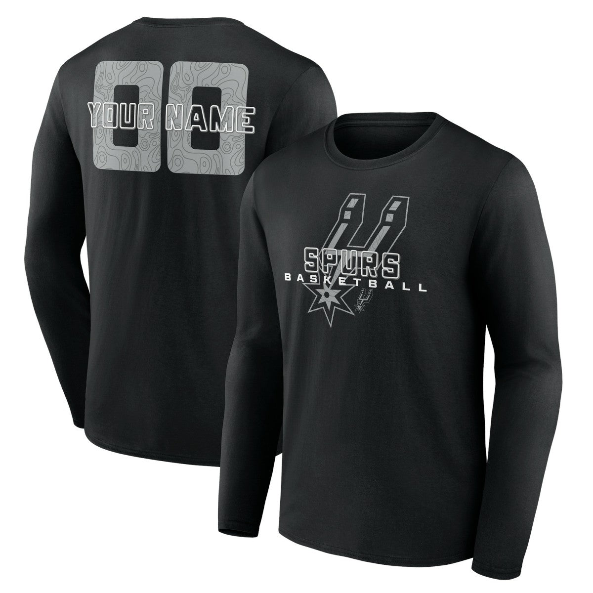 San Antonio Spurs Stellar Personalized Name & Number Long Sleeve T-Shirt Black - NBA